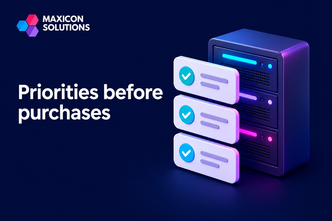 it investment roadmap: Maxicon conceptual illustration of it roadmap and budget planning cards with verification checks